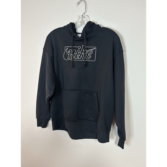 Nike Therma-Fit Pullover Hoodie Black Logo Graphic Men’s Medium - Picture 3 of 9